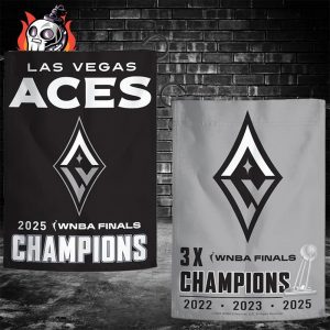 Las Vegas Aces 2025 WNBA Finals Champions 3x WNBA Finals Champions Garden House Two Sided Flag