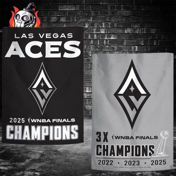 Las Vegas Aces 2025 WNBA Finals Champions 3x WNBA Finals Champions Garden House Two Sided Flag