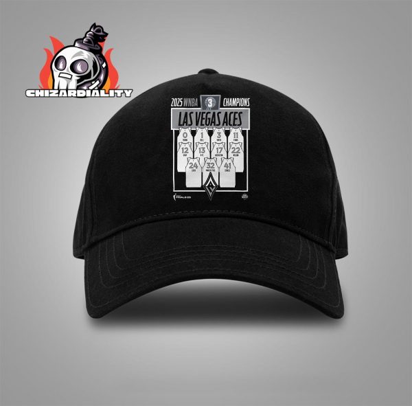 Las Vegas Aces Stadium Unisex 2025 WNBA Finals Champions Jersey Roster Snapback Classic Hat Cap