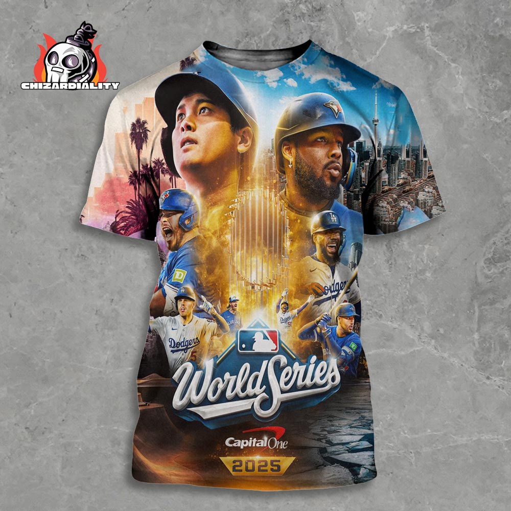 Los Angeles Dodgers Versus Toronto Blue Jays World Series MLB 2025 Matchup All Over Print Shirt Los Angeles Dodgers Versus Toronto Blue Jays World Series MLB 2025 Matchup All Over Print Shirt
