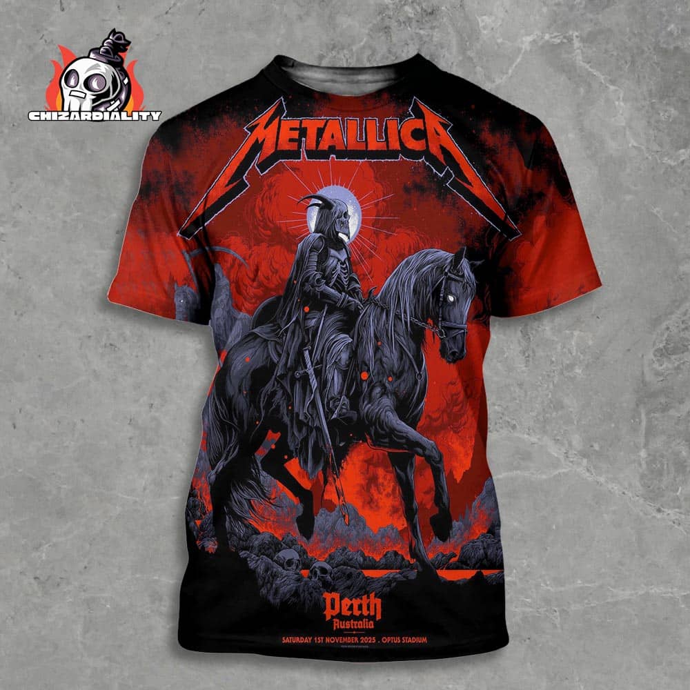 Metallica M72 World Tour 2025 Venue Poster Merch Pop Up Shop At Optus Stadium On Saturday November 1st 2025 All Over Print Shirt Metallica M72 World Tour 2025 Venue Poster Merch Pop Up Shop At Optus Stadium On Saturday November 1st 2025 All Over Print Shirt