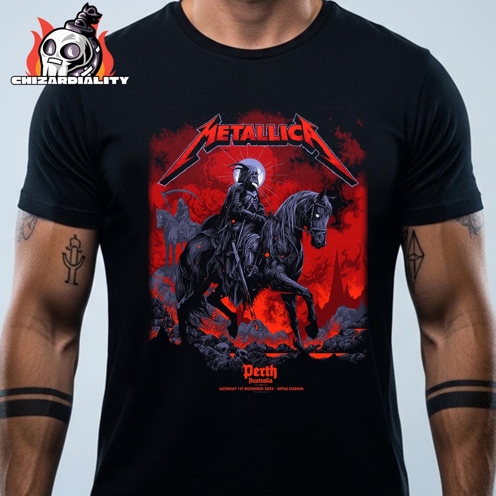 Metallica M72 World Tour 2025 Venue Poster Merch Pop Up Shop At Optus Stadium On Saturday November 1st 2025 Classic T-Shirt Metallica M72 World Tour 2025 Venue Poster Merch Pop Up Shop At Optus Stadium On Saturday November 1st 2025 Classic T-Shirt