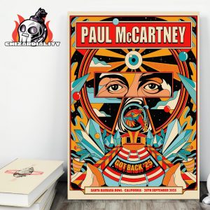Paul McCartney Got Back 2025 Tour Poster At Santa Barbara Bowl CA On September 26th 2025 Wall Decor Poster Canvas