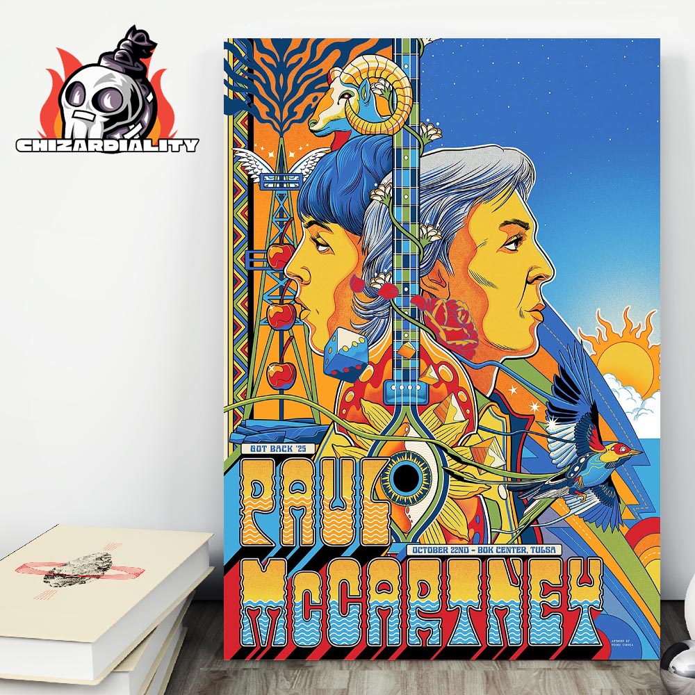 Paul McCartney Got Back Tour 2025 Poster At BoK Center Tulsa On October 22nd 2025 Home Decor Poster Canvas Paul McCartney Got Back Tour 2025 Poster At BoK Center Tulsa On October 22nd 2025 Home Decor Poster Canvas