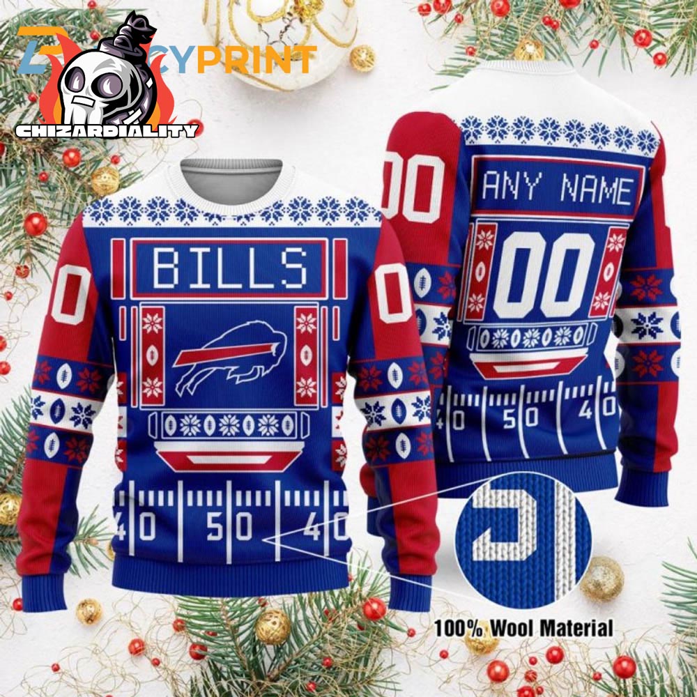 Personalized Buffalo Bills Custom Name And Number Ugly Christmas Sweater Xmas Gift Buffalo Bills Gift Personalized Buffalo Bills Custom Name And Number Ugly Christmas Sweater Xmas Gift Buffalo Bills Gift