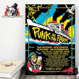 Punk In The Park Festival Line Up Artwork Poster At Berth 46 San Pedro CA On October 4th And 5th 2025 Wall Decor Poster Canvas