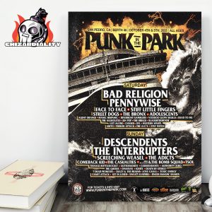 Punk In The Park Festival Line Up Poster At Berth 46 San Pedro CA On October 4th And 5th 2025 Wall Decor Poster Canvas