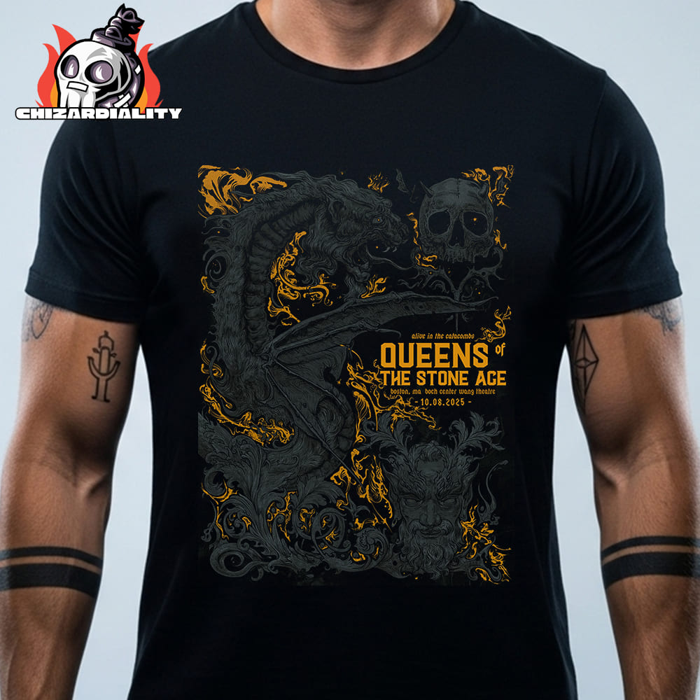 Queens Of The Stone Age Alive In The Catacombs Boch Center Wang Theatre Boston MA On October 8th 2025 Classic T-Shirt Queens Of The Stone Age Alive In The Catacombs Boch Center Wang Theatre Boston MA On October 8th 2025 Classic T-Shirt