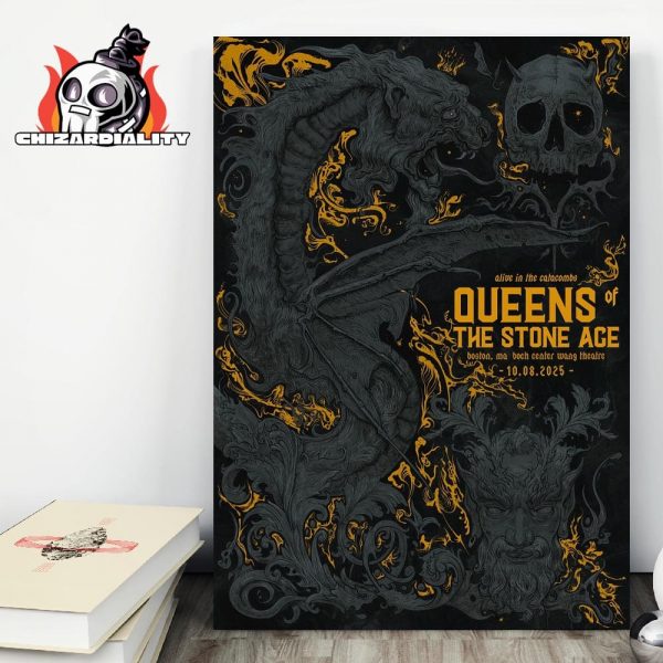 Queens Of The Stone Age Alive In The Catacombs Boch Center Wang Theatre Boston MA On October 8th 2025 Wall Decor Poster Canvas