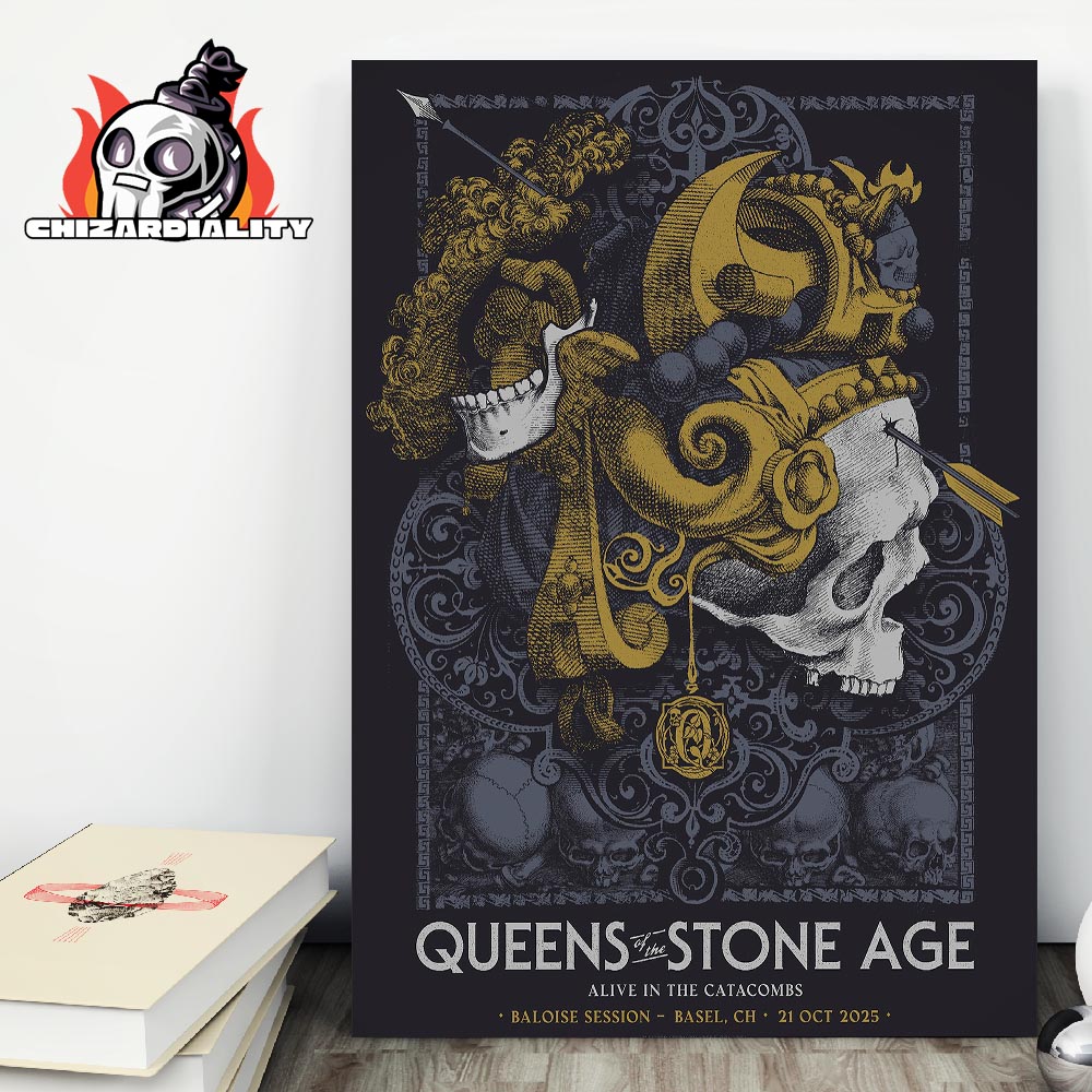 Queens Of The Stone Age Alive In The Catacombs Poster At Baloise Session Basel CH On 21st October 2025 Wall Decor Poster Canvas Queens Of The Stone Age Alive In The Catacombs Poster At Baloise Session Basel CH On 21st October 2025 Wall Decor Poster Canvas