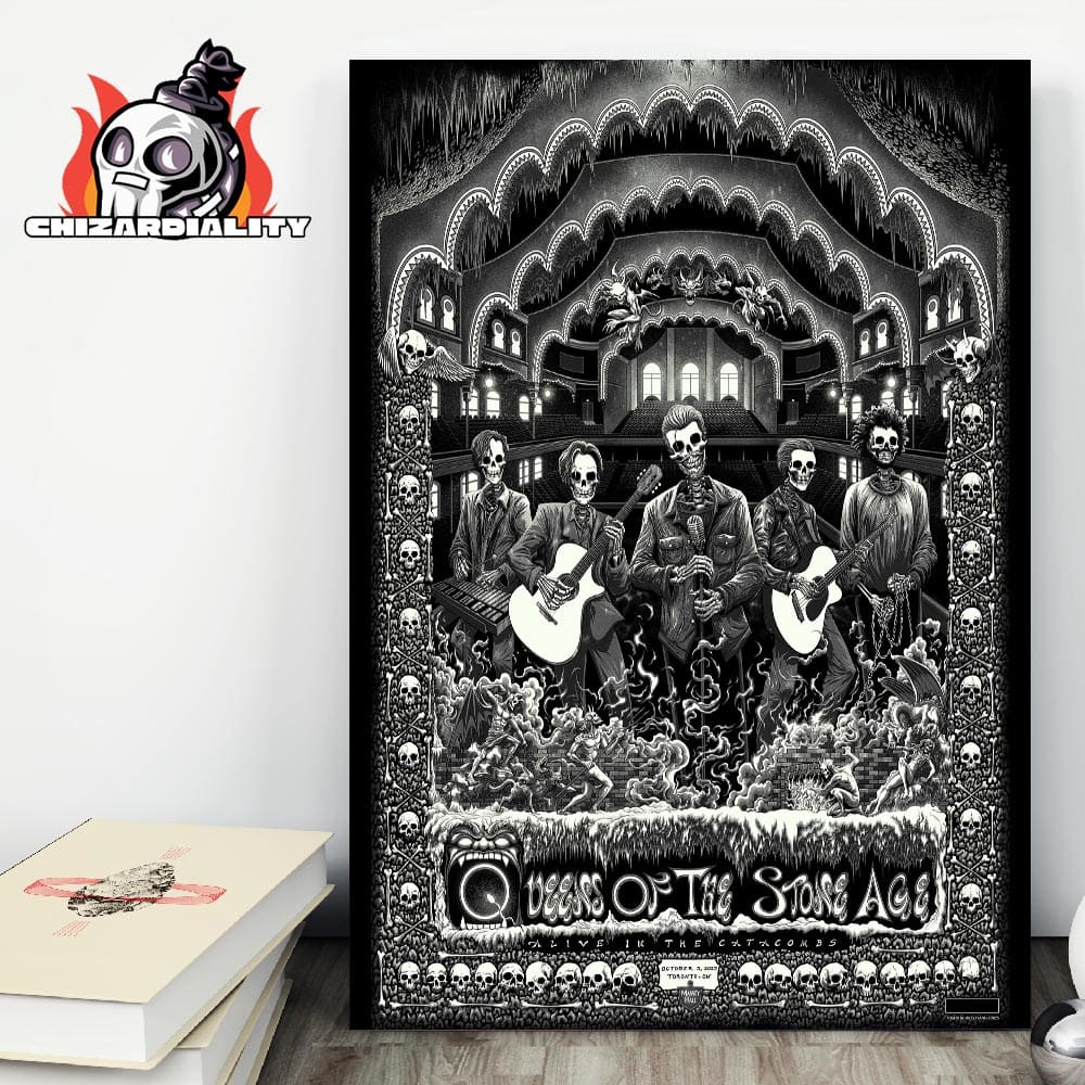 Queens Of The Stone Age Live IN The Catacombs Toronto ON On October 5th 2025 Wall Decor Poster Canvas Queens Of The Stone Age Live IN The Catacombs Toronto ON On October 5th 2025 Wall Decor Poster Canvas