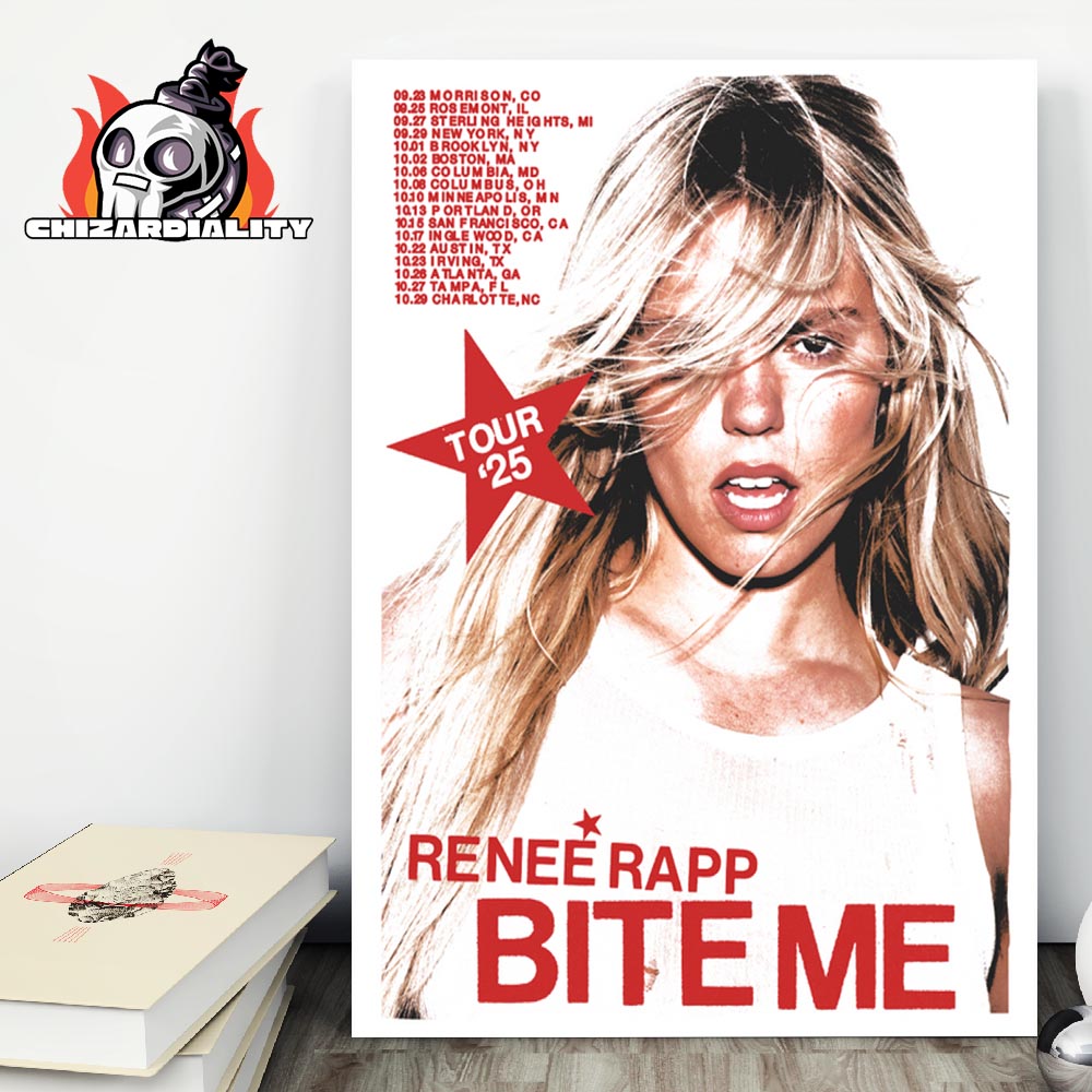 Renee Rapp Bite Me Tour 2025 Date Tour Poster Merch Limited Wall Decor Poster Canvas Renee Rapp Bite Me Tour 2025 Date Tour Poster Merch Limited Wall Decor Poster Canvas