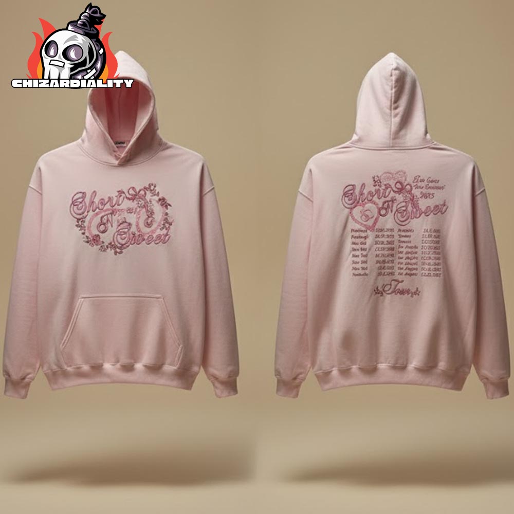 Sabrina Carpenter 2025 Short N Sweet Tour 5 Nights At Madison Square Garden New York Tour Pink Hoodie Two Sided Classic T-Shirt Sabrina Carpenter 2025 Short N Sweet Tour 5 Nights At Madison Square Garden New York Tour Pink Hoodie Two Sided Classic T-Shirt