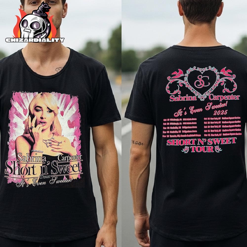 Sabrina Carpenter Short N Sweet Tour 2025 It's Even Sweeter Tee Merch Two Sided Classic T-Shirt Sabrina Carpenter Short N Sweet Tour 2025 It's Even Sweeter Tee Merch Two Sided Classic T-Shirt