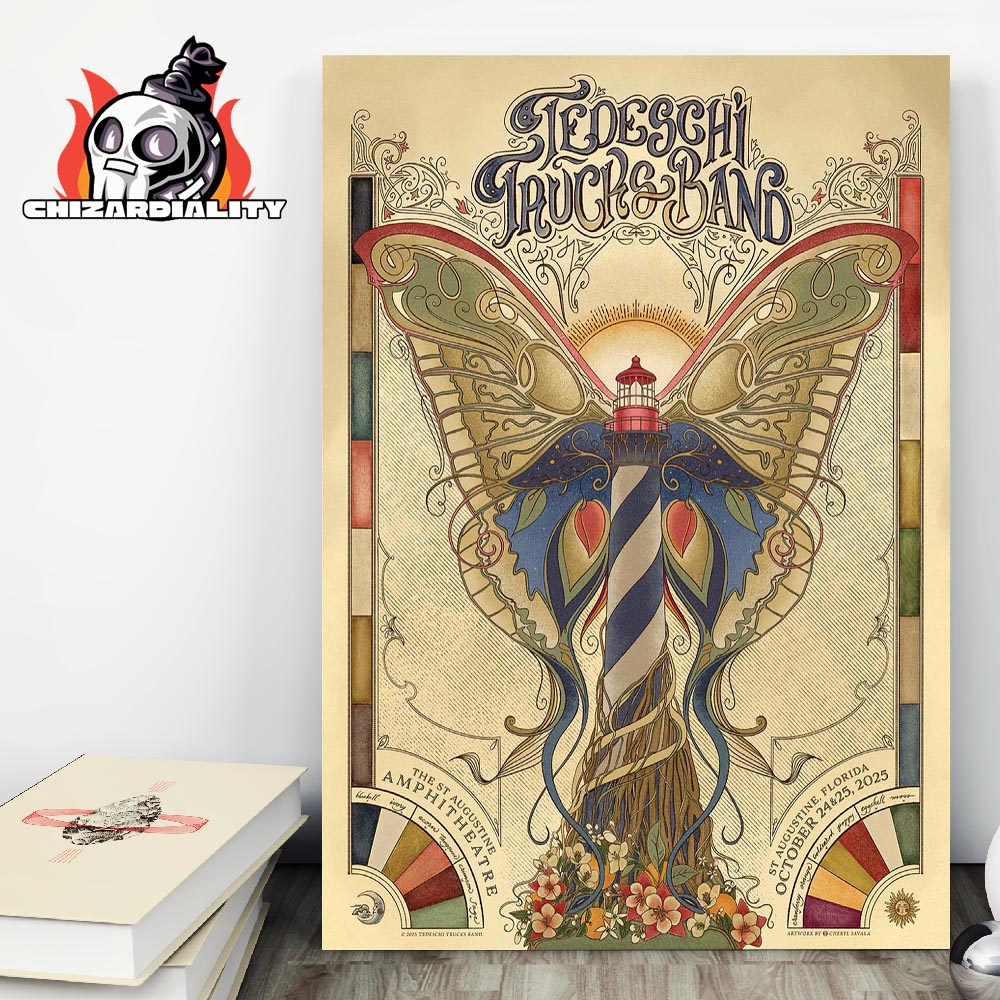 Tedeschi Trucks Band Artwork Venue Poster At The St Augustine Amphitheater FL On October 24-25 2025 Wall Decor Poster Canvas Tedeschi Trucks Band Artwork Venue Poster At The St Augustine Amphitheater FL On October 24-25 2025 Wall Decor Poster Canvas