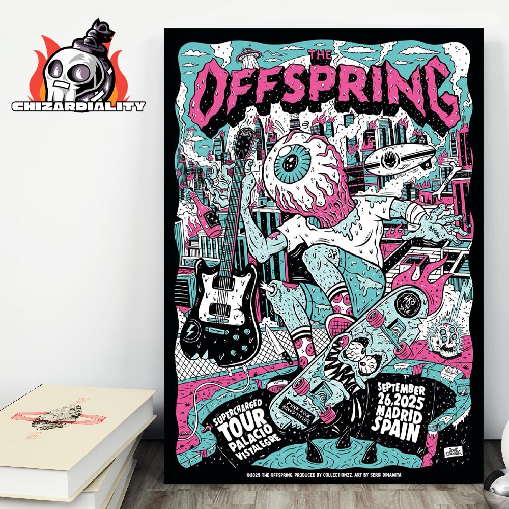 The Offspring Supercharged Tour At Palacio Vistalegre Madrid Spain On September 26th 2025 Wall Decor Poster Canvas The Offspring Supercharged Tour At Palacio Vistalegre Madrid Spain On September 26th 2025 Wall Decor Poster Canvas
