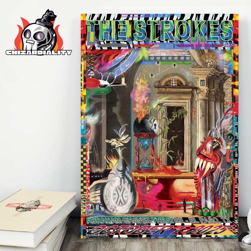The Strokes Poster Live At Abraham Chavez Theatre EL Paso TX On October 1st 2025 Wall Decor Poster Canvas The Strokes Poster Live At Abraham Chavez Theatre EL Paso TX On October 1st 2025 Wall Decor Poster Canvas