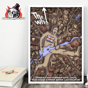 The Who Band Event Poster At MGM Grand Garden Arena Las Vegas NV On Sunday September 28th 2025 Wall Decor Poster Canvas