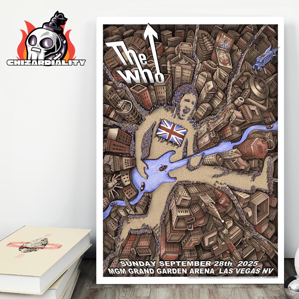 The Who Band Event Poster At MGM Grand Garden Arena Las Vegas NV On Sunday September 28th 2025 Wall Decor Poster Canvas The Who Band Event Poster At MGM Grand Garden Arena Las Vegas NV On Sunday September 28th 2025 Wall Decor Poster Canvas