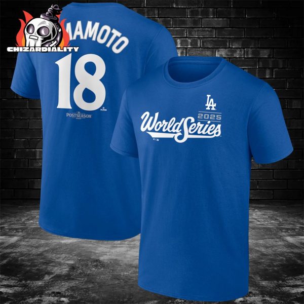Yoshinobu Yamamoto Los Angeles Dodgers 2025 World Series Name And Number Two Sided Classic T-Shirt